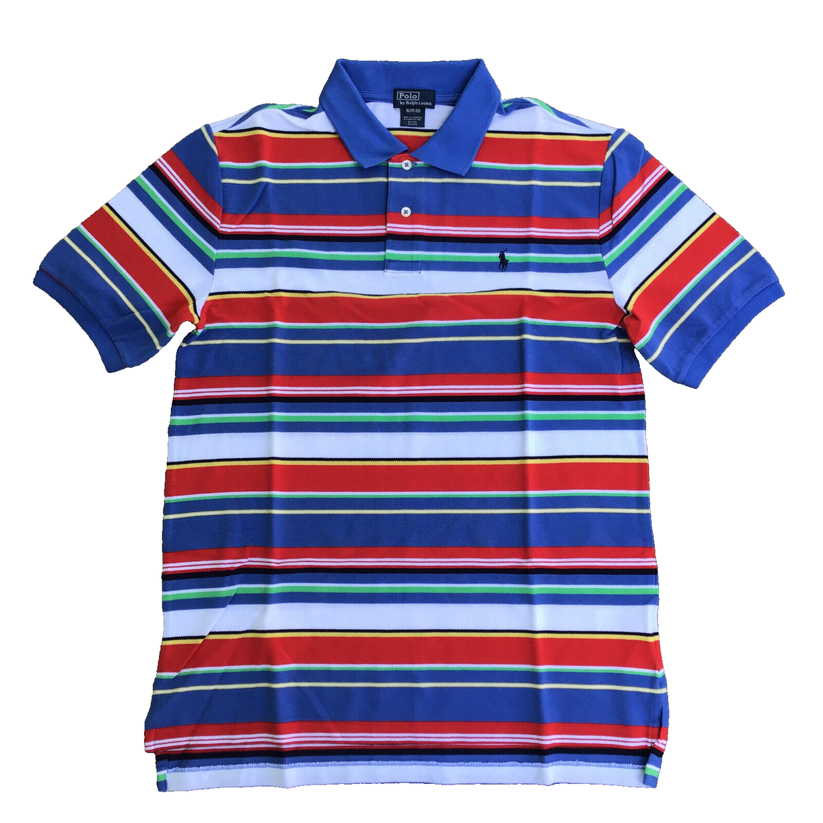 Polo Ralph Lauren Shirt XL (18-20) Youth Multi-Color Striped Short