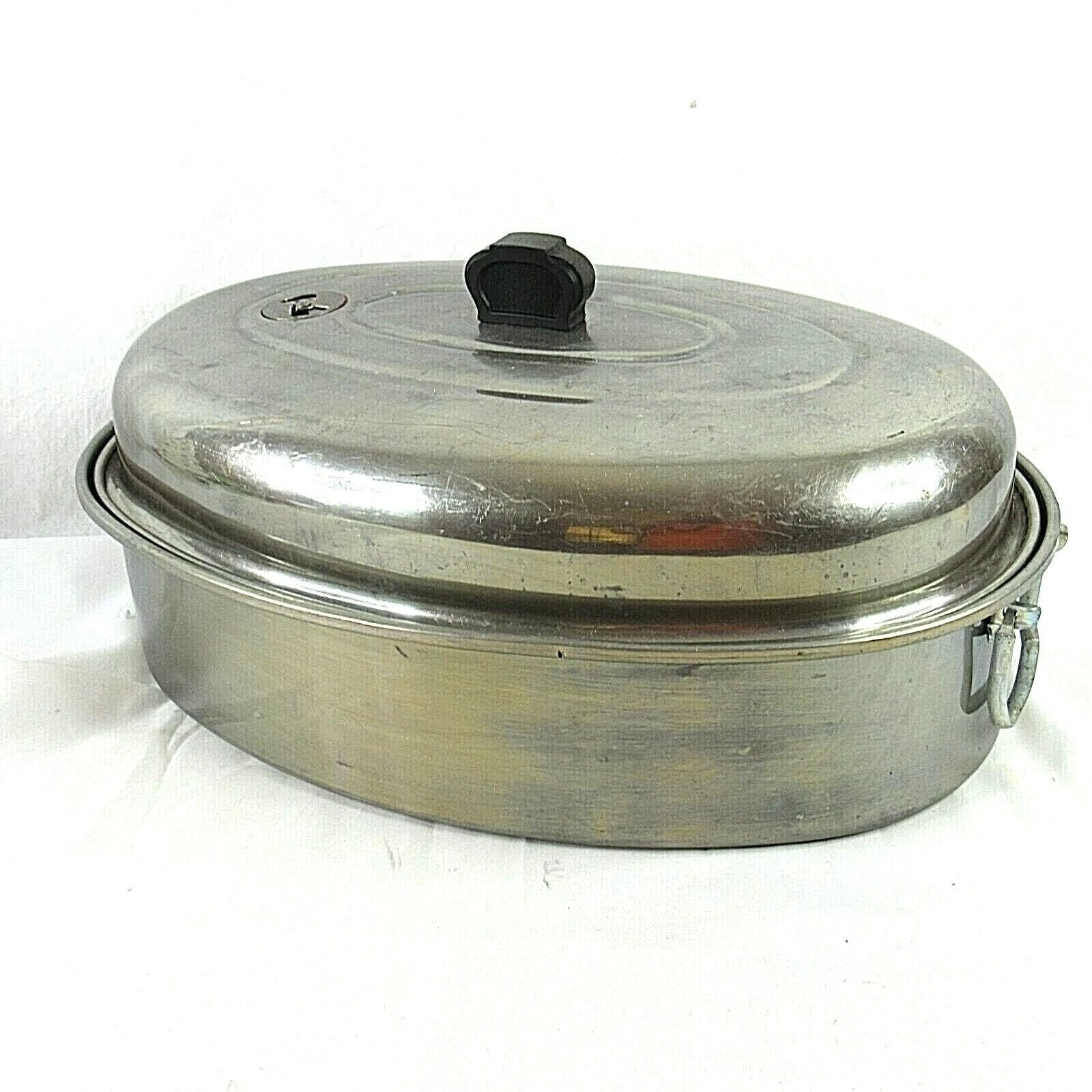 Vintage Sears Best Maid of Honor Roaster Pan Oval Aluminum Insert Vented Lid