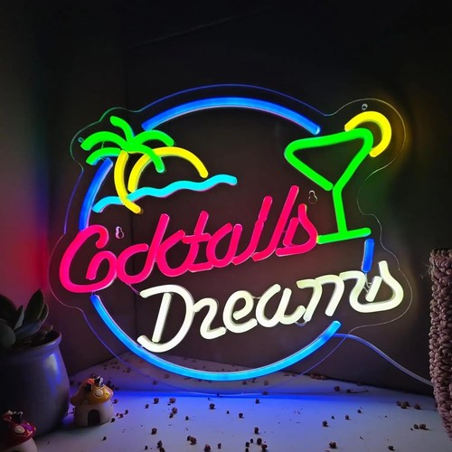 Cocktails & Dreams Cocktails Beer LED Neon Light Sign for Bar Pub Club Nightclub - Picture 36 of 41
