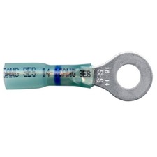 Heat Shrink Crimp Long Neck Ring Terminal 16-14 Gauge 5/16" Stud USA - 10 Pack