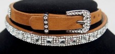 Western Cowboy Hatband with Buckle and Crystal Bling Adjustable Size NEW