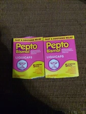 2X Pepto-Bismol LiquiCaps 12 Caps for Fast & Soothing Relief  *Exp 7/2025*