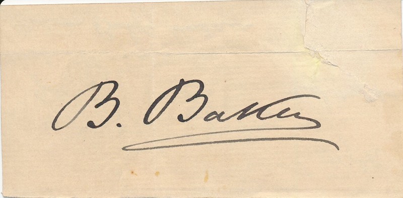 Sir Benjamin Baker - Signature of the English Engineer - Forth Bridge Scotland