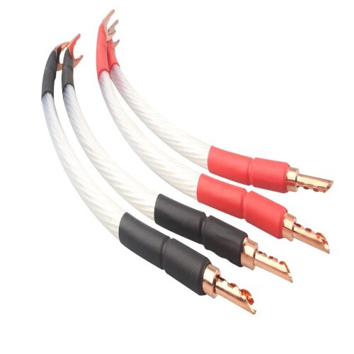 4PCS Silver Plated HIFI Speaker Jumper Cable Spade Banana Audio - Foto 3