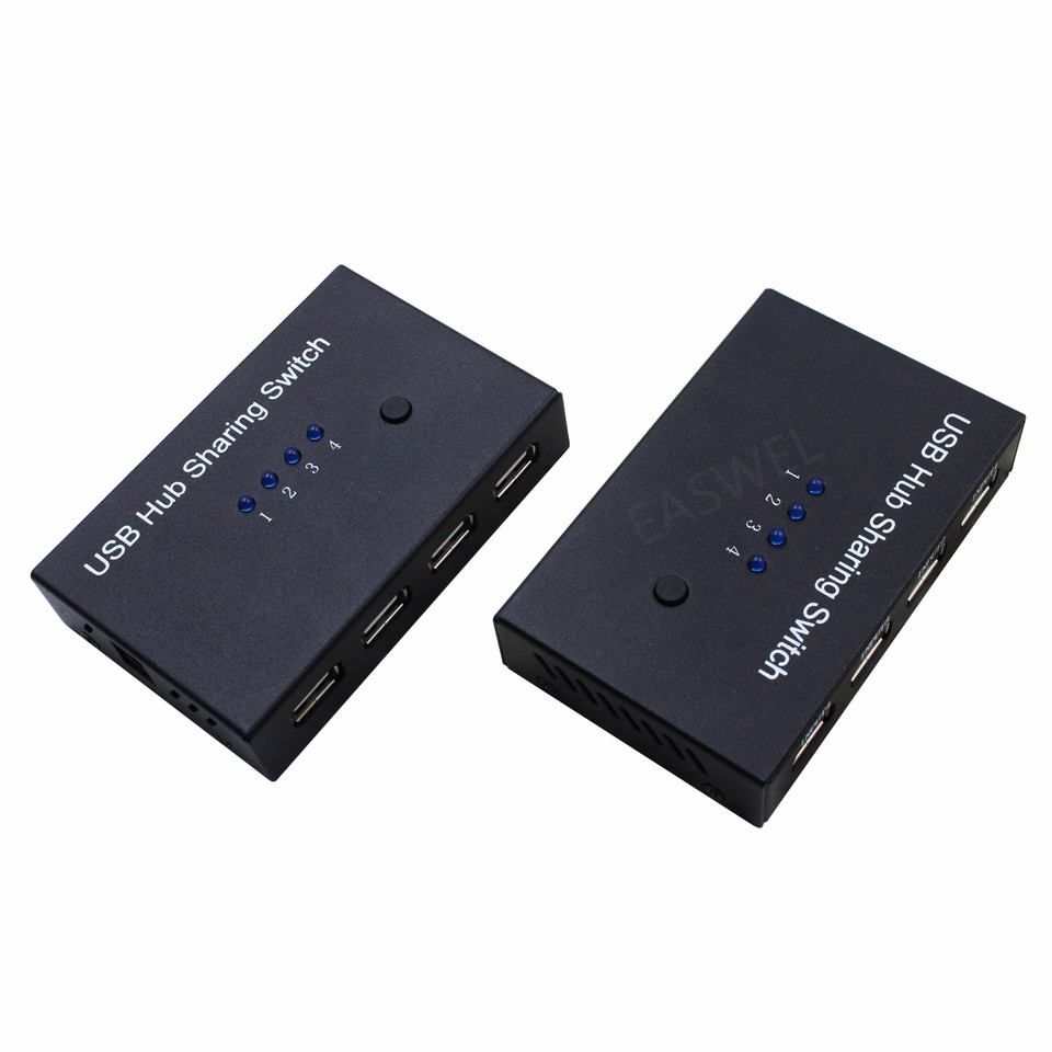Peripheral Button USB KVM Switch for 4 Computers Sharing 4 USB Devices Peripheral ...