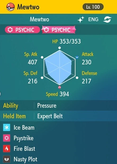 POKÉMON Pokemon Scarlet and Violet 6iv Shiny Max EV Mewtwo