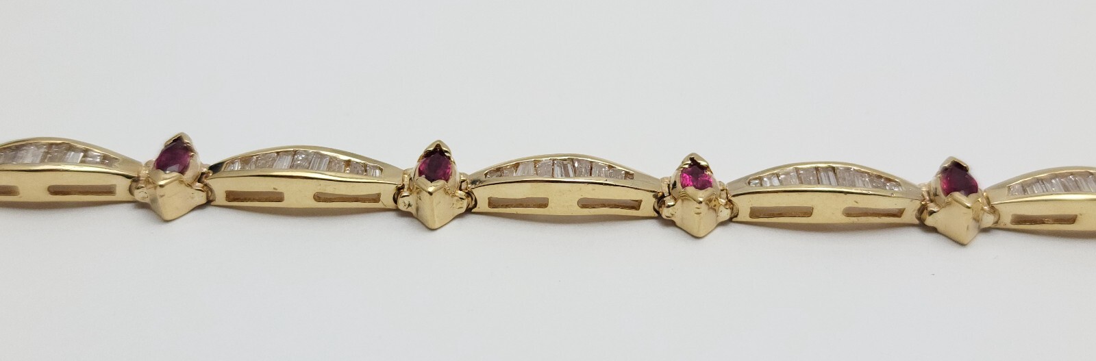 Unique 14K Solid Yellow Gold Designer Ruby & Diam… - image 11