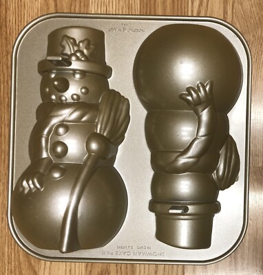 WILLIAMS SONOMA NORDIC WARE 3-D CHRISTMAS SNOWMAN NON-STICK CAKE PAN MOLD 10 CUP