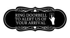 Designer Ring Doorbell to Alert Us of Your Arrival Wall or Door Sign