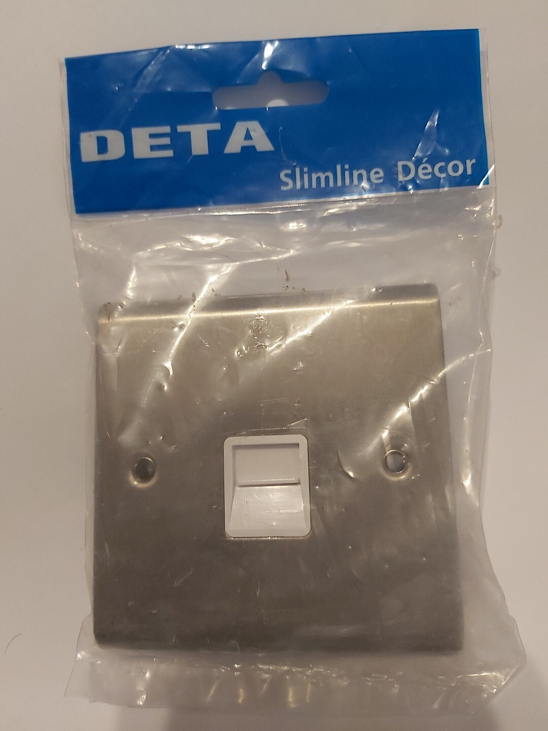Deta SD1353SCW Telephone Socket 1 Gang - Secondary (Satin Chrome /White Insert)