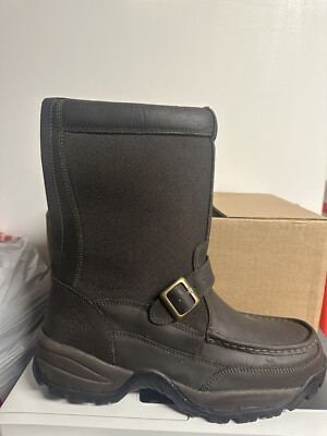 NWNT GUIDE GEAR MEN'S BROWN LEATHER AND FABRIC BACK ZIP BOOTS SIZE 12M