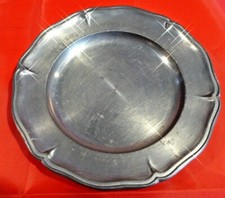 antiker Zinnteller A.J. Wertzinn gegossen 96 % klein aber 140 g schwer