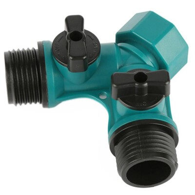 #ad 2 Way Garden Hose Splitter Y Type Watering Connector Distributor OutdoorTap New $15.45