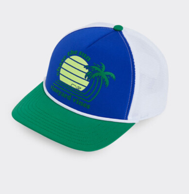 New Vineyard Vines Chase The Sun Foam Trucker Snapback Cap