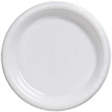 White 9 Inch Plastic Plates 20 Per Pack Tableware Decorations Party Supplies