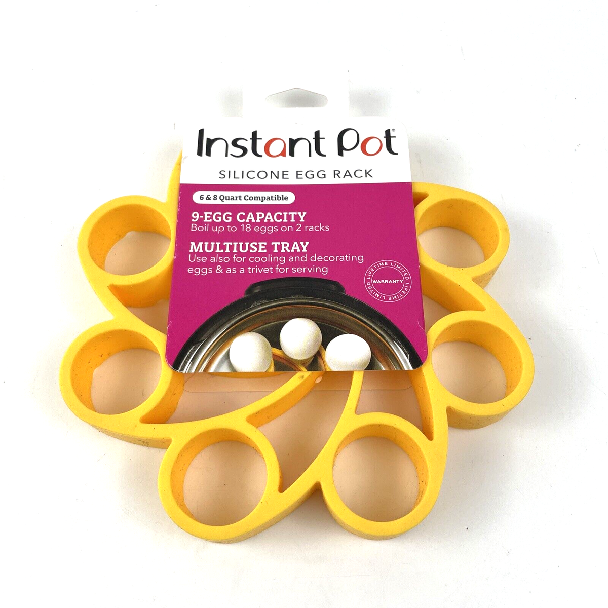 Instant Pot Yellow Official Silicone Egg Rack Compatible with