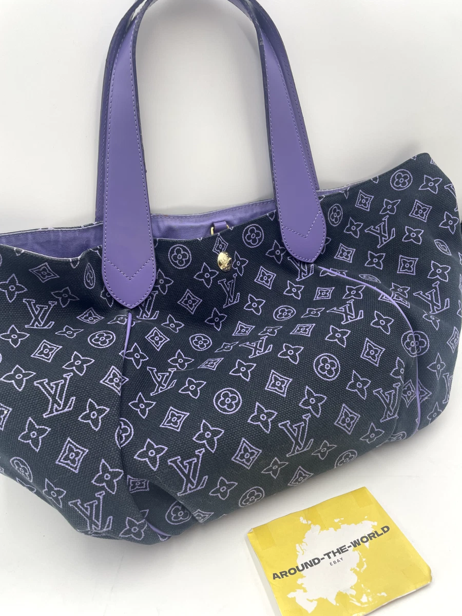 LOUIS VUITTON M95983 Beach Line Cabas Ipanema PM Tote Bag Purple W/ Pouch LV