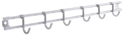 Hängeleiste, Serie POLARIS, Edelstahl 18/10, mit 6 oder 10 Haken (verschiebbar)