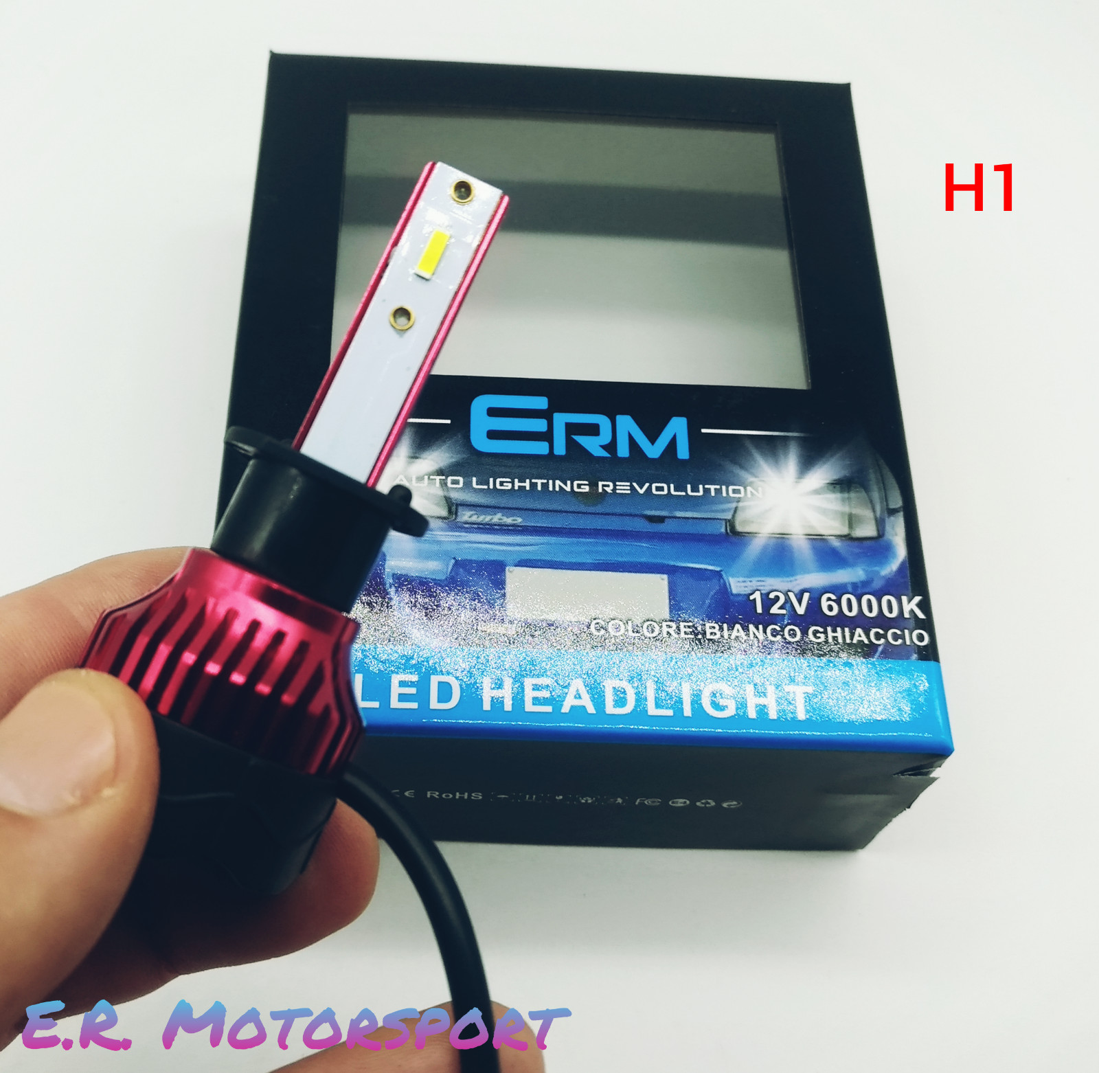 Lampada LED H1 12V 8000 Lm Modello K5 Auto Moto Scooter - Immagine 1