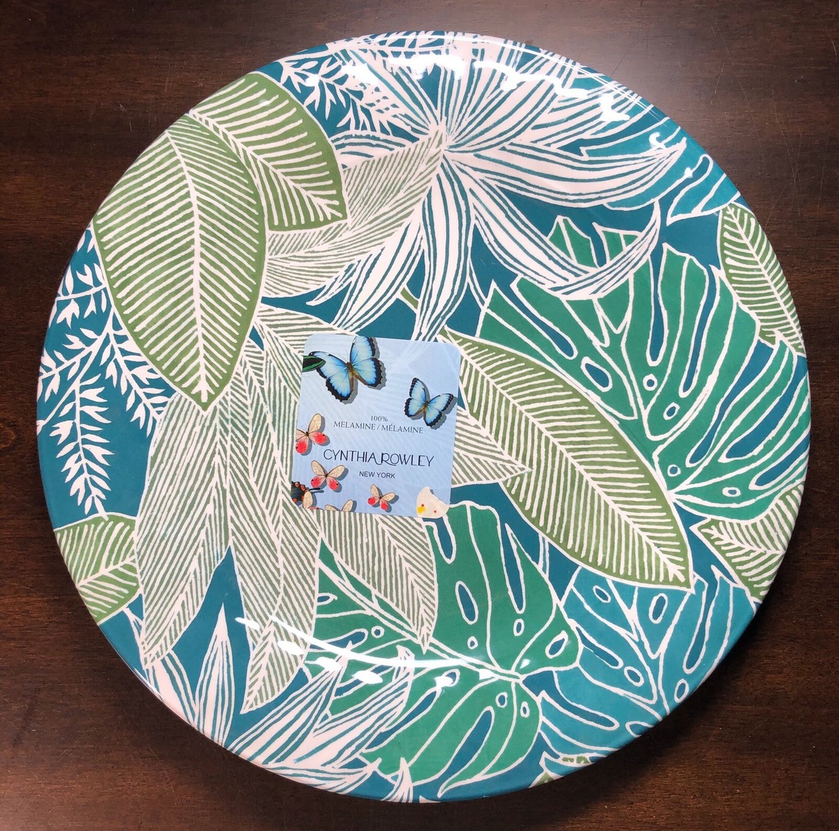 x4 Cynthia Rowley NEW!!! MELAMINE FLORAL TROPICAL Beach 11” DINNER