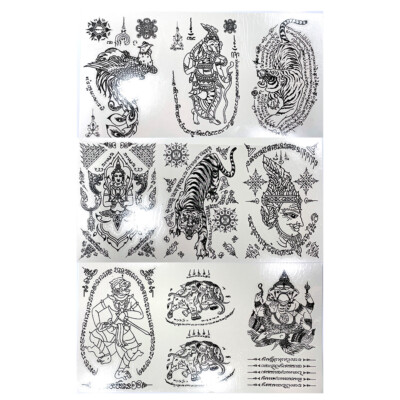Talismans Temporary Tattoos Ganesh Sak Yant Amulet Muay Thai Yantra Body Tiger