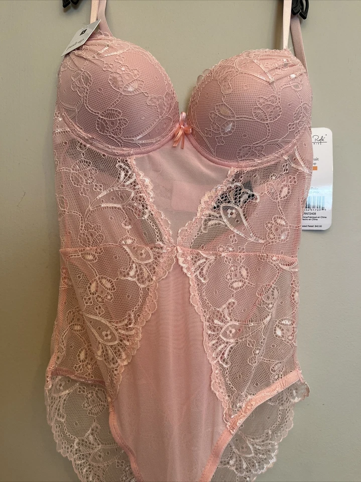 Rene Rofe Lencería Mujer Push-up Body con Ganchos en J 308829 Rosa NUEVO con ETIQUETAS Foto 2 de 4