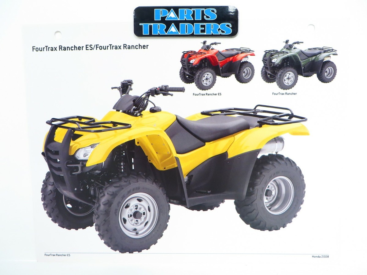 OEM Genuine Honda Red Book Single Page Spec Sheet FourTrax Rancher TRX420TE  2008
