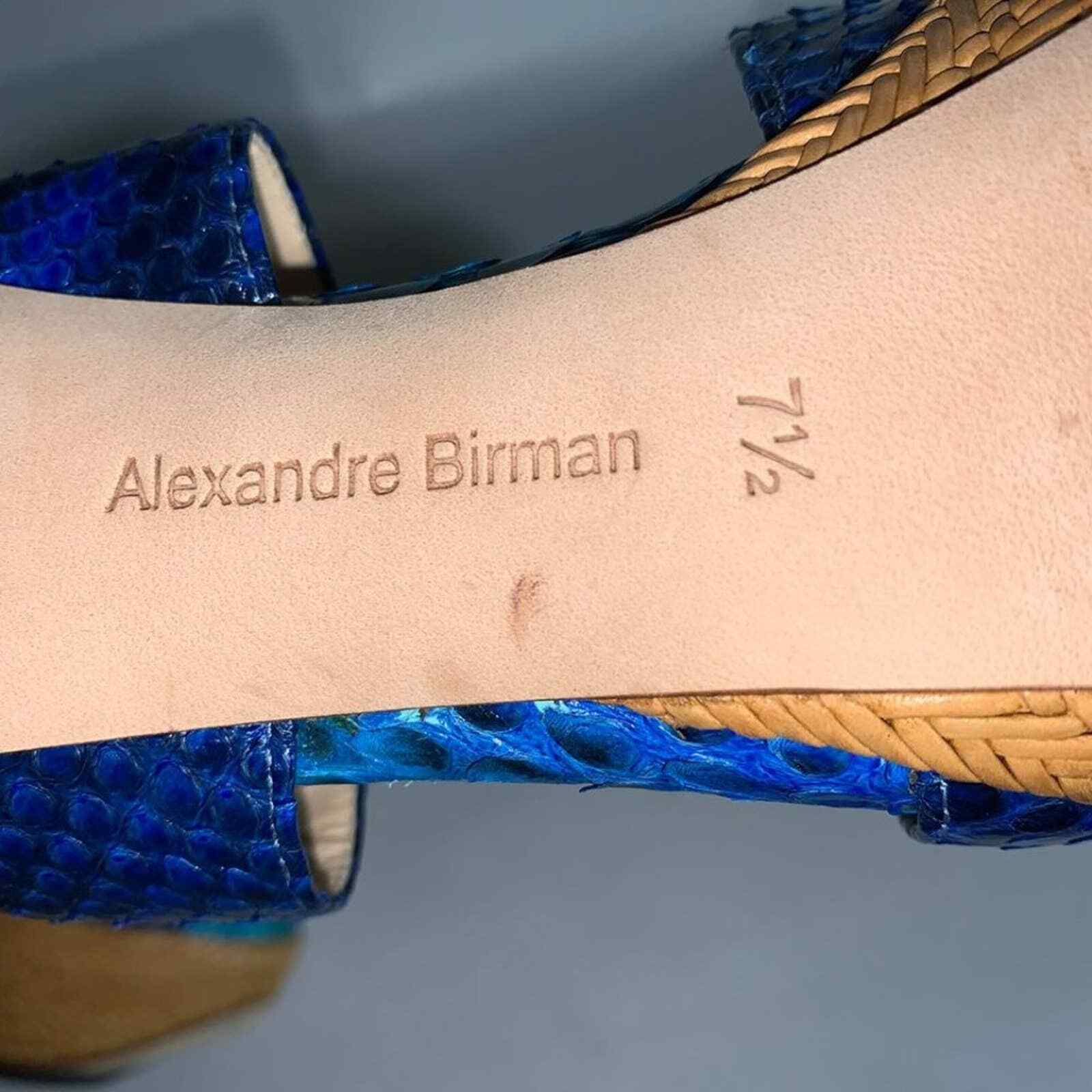 Alexandre Birman Blue Python Leather Platform Hee… - image 10