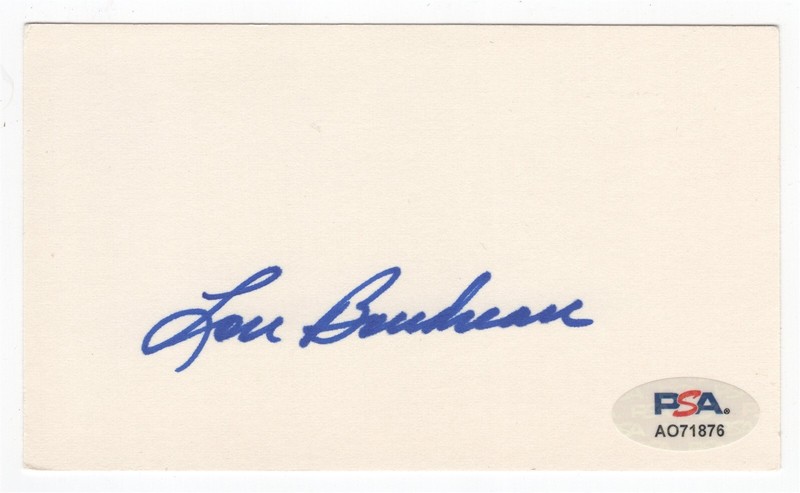 LOU BOUDREAU Signed Cut PSA/DNA CLEVELAND HOF 