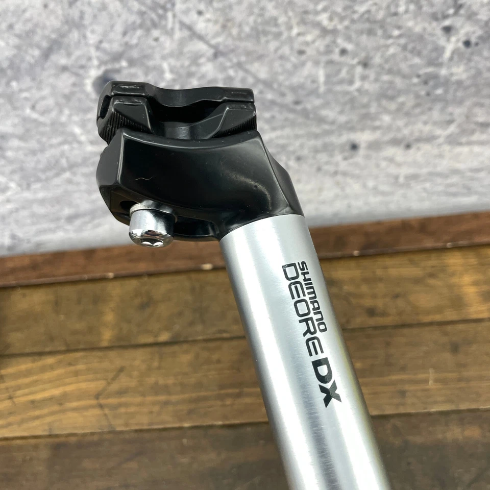 老式禧玛诺 DX 27.0 毫米座杆钢 27 毫米 280 毫米灰色 90 年代 MTB M650 — 第 2/4 张图片