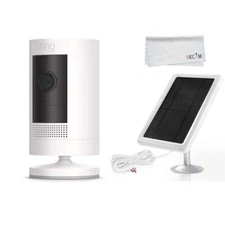 Ring Stick Up Cam Battery with Solar Panel Bundle Deal Camera (1 Pack, White)