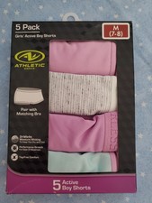 Athletic Works Girls size M 7-8 Active Shorts Underwear 4 Pair / Open Pack WP43