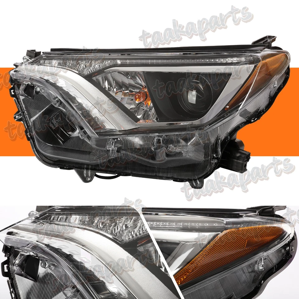 For 2016 2017 2018 Toyota Rav4 Halogen Projector Headlights Pair Left+Right - Image 3 of 4