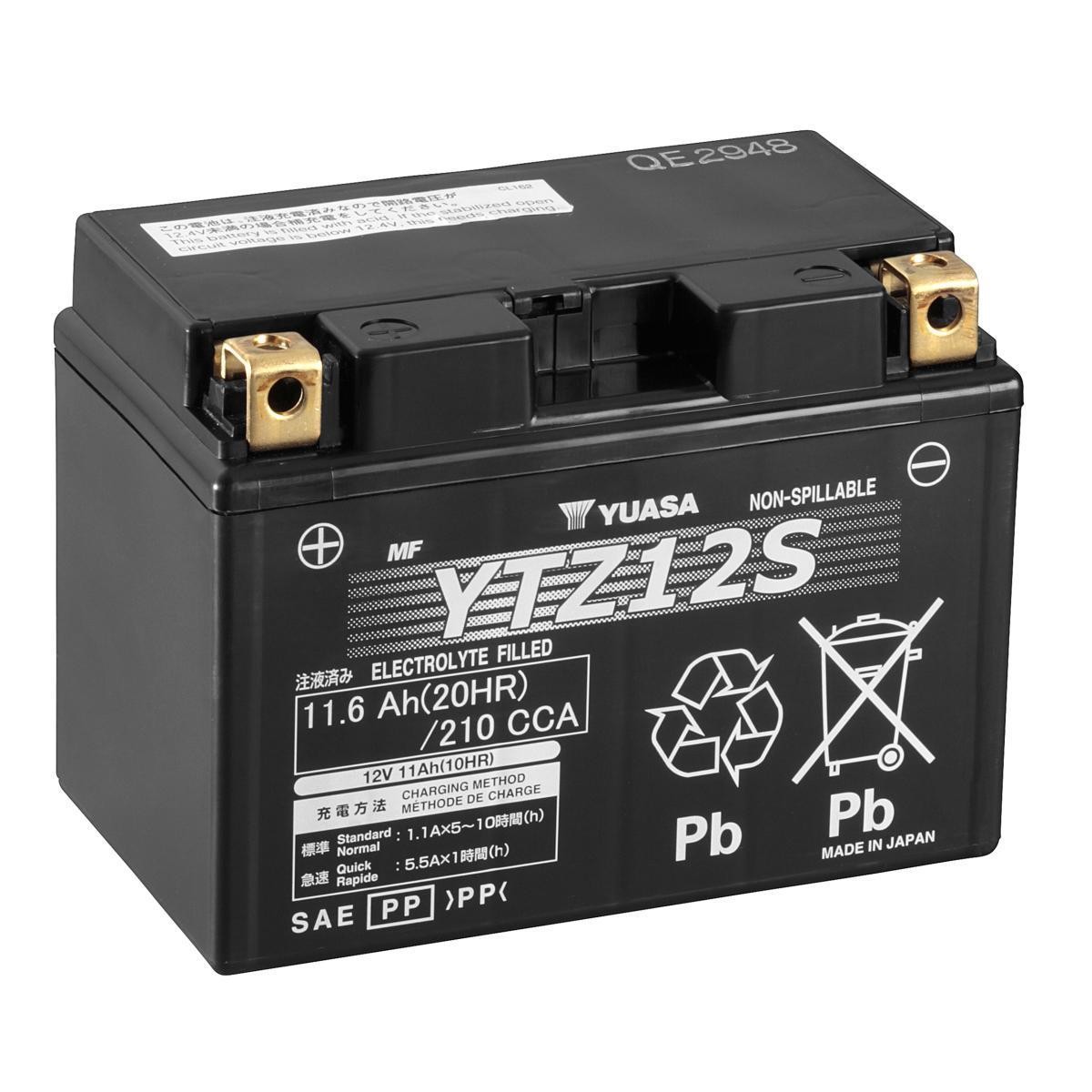 Batterie YTZ12S Yuasa 12V 11Ah 150mm x 87mm x 110mm activée usine