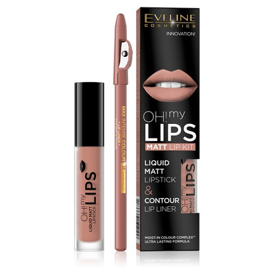 5901761966671 Eveline Cosmetics Oh My Lips zestaw do makijażu ust matowa pomadka