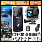 4K Action Camera with Touch Screen, 131ft Waterproof, EIS, Remote Control, 5X Zo