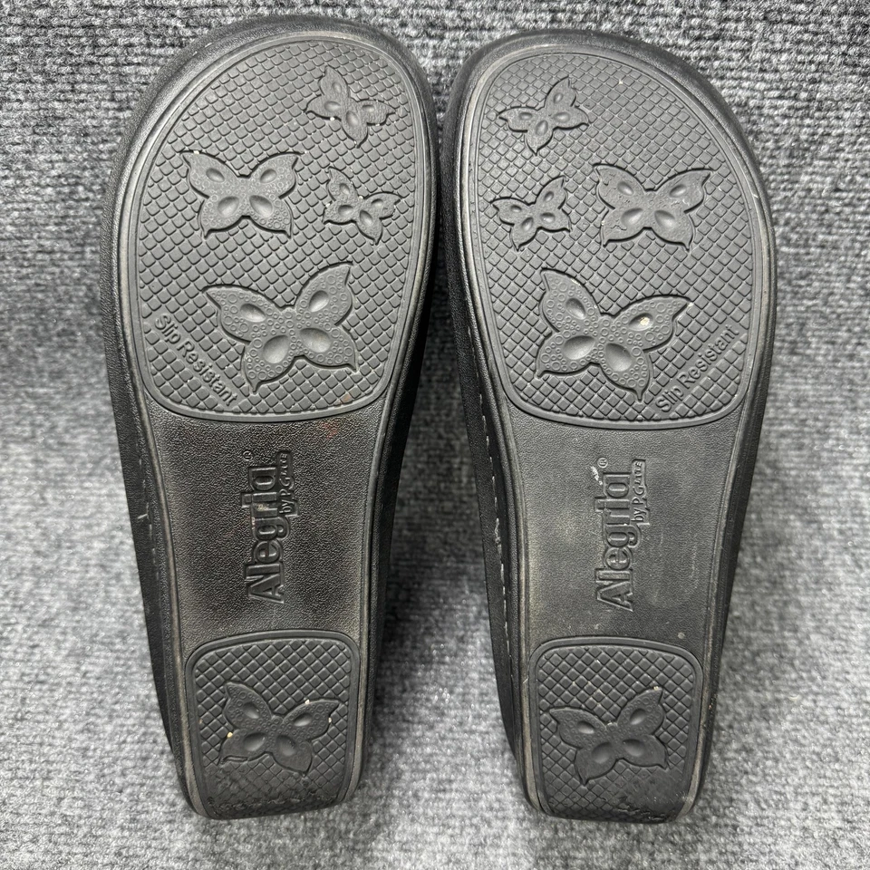 Zuecos de enfermería Alegria Debra zapatos para mujer talla 9,5 negros grises cachemira sin cordones Foto 3 de 4