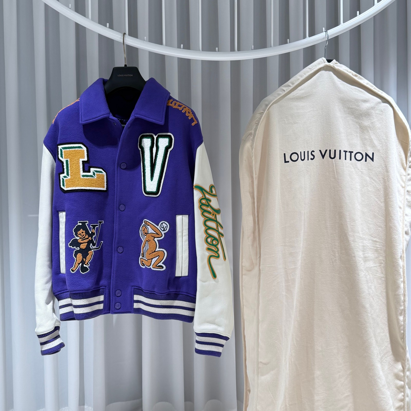 Louis Vuitton Multi Patch Purple Varsity Jacket 5… - image 1