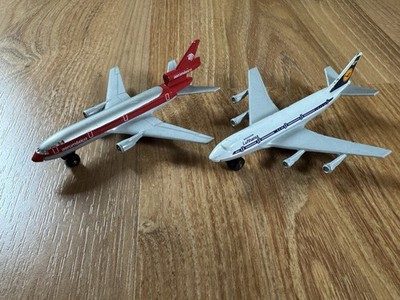 Matchbox Lufthansa Boeing 747 & Aeromexico DC-10 Flugzeuge Set Vintage Selten