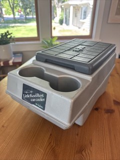 Vintage Little Kool Rest Igloo Gray Blue Car Cooler Console Can Holder