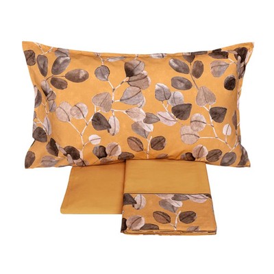 Fazzini 4-Piece 1.5-Double Sheet Set in Pure Cotton Percale Sabi Sabi Floral
