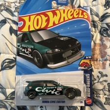 hot wheels drag racers honda civic custom green black Super Treasure Hunt