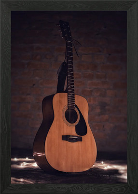 guitar brick brown Framed Wall Art Poster Canvas Print Picture