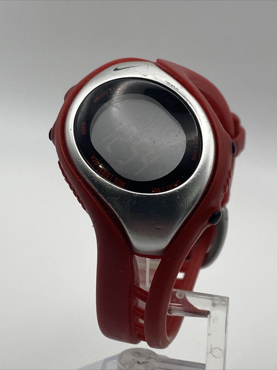 Vintage Nike Triax Watch Men 39mm Silver Tone Red 50M Wk006 New