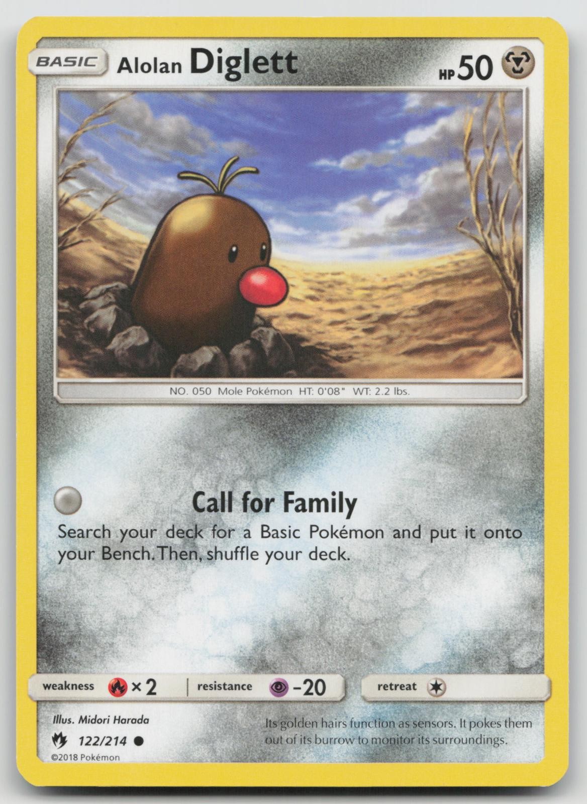 Alolan Diglett 122/214 Lost Thunder Pokemon NM Common