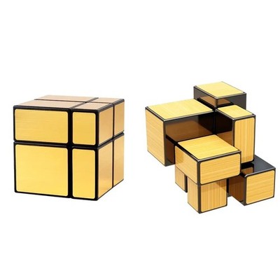 Puzzle Würfel - 2x2 3x3 Zauberwürfel - Golden Silber Hochwertiges Spielzeug