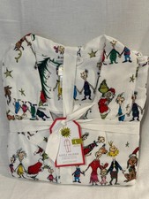 Pottery Barn Grinch 2 piece Flannel LARGE Adult Christmas Pajamas Loose Fit NEW