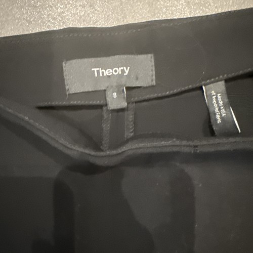 Classic Wide Leg Simple Straight Black Trousers By Theory/ Size 10-12