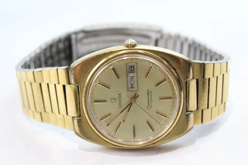 Omega Seamaster Calendar Gold Tone Watch Automatic WORKING