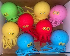 Squishy Octopus Squeezable Stress Reliever Sensory Toy Ages 3 Asst 12 Pk